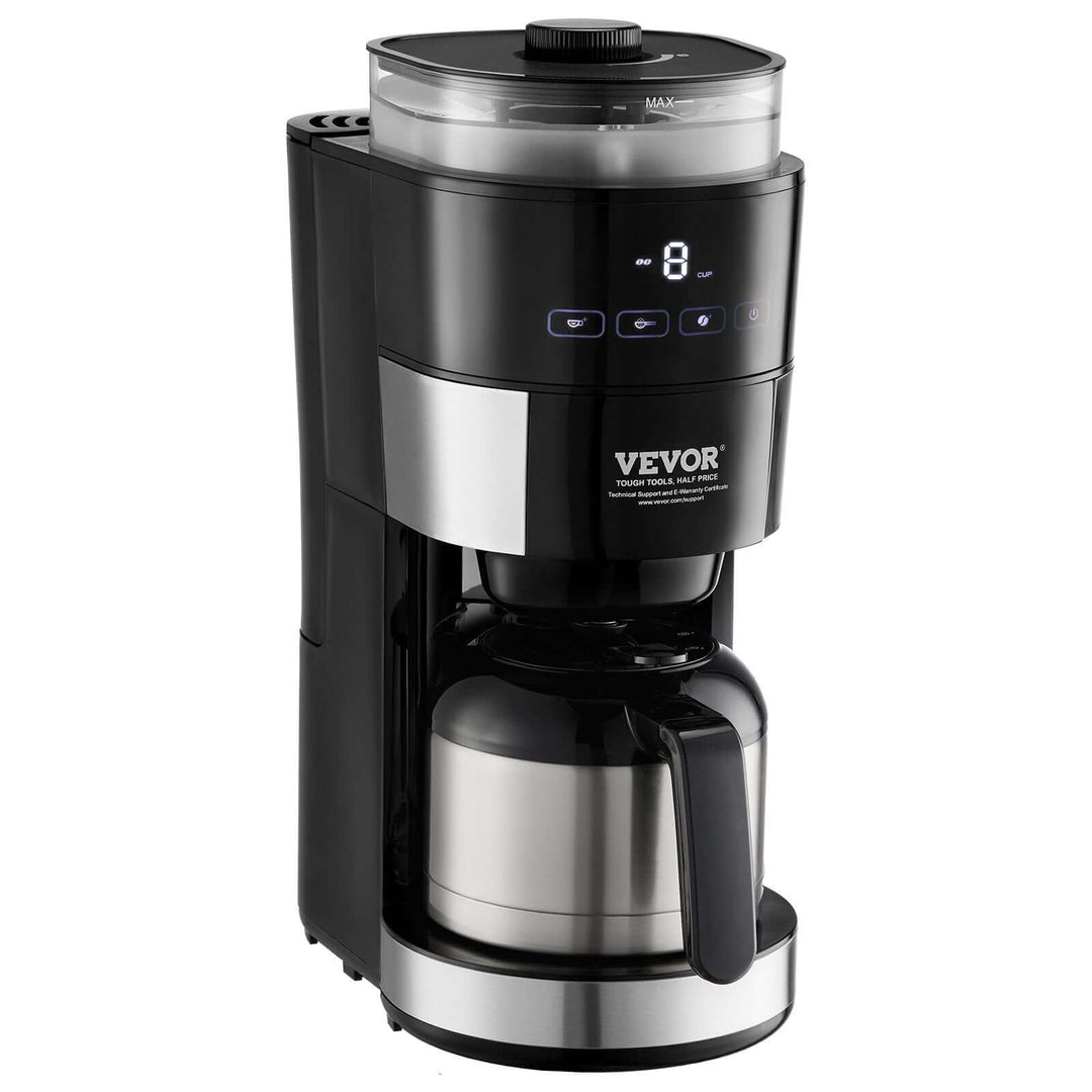8 cup drip coffee maker with 3 brew strength settings
