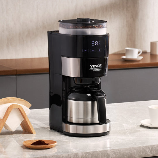 8 cup drip coffee maker with 3 brew strength settings