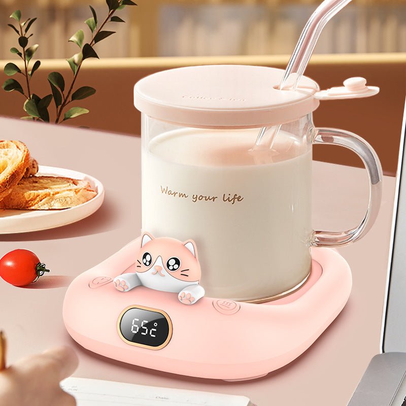 Constant temperature cup warmer with cute pet design for home office