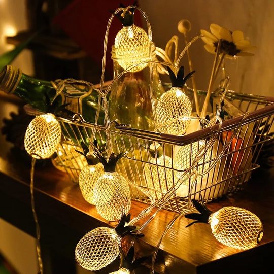 Modern And Simple Iron Pineapple Shape Light String