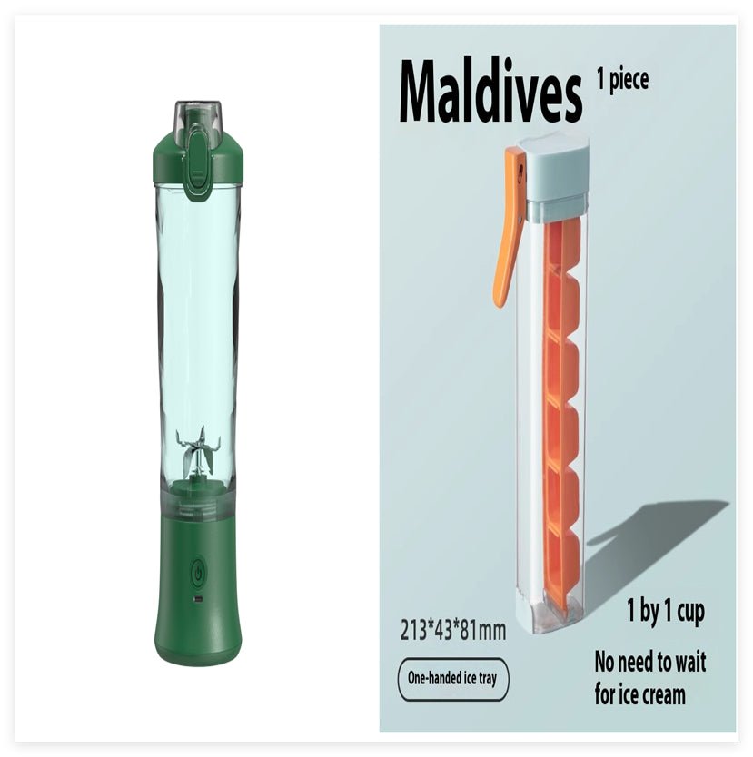 Portable blender juicer with 6 stainless steel blades and 600ml cup for shakes and smoothies