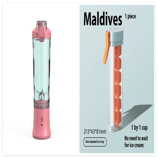 Portable blender juicer with 6 stainless steel blades and 600ml cup for shakes and smoothies