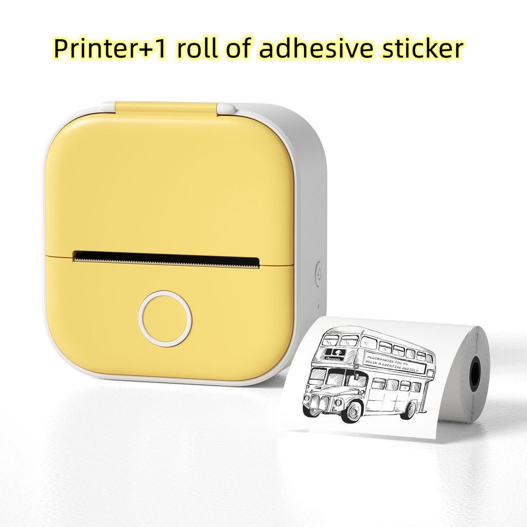 Portable mini thermal label printer with Bluetooth for home, student notes, and price tag printing