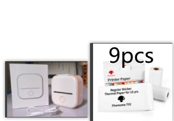 Portable mini thermal label printer with Bluetooth for home, student notes, and price tag printing