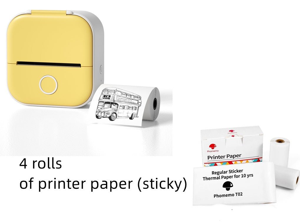 Portable mini thermal label printer with Bluetooth for home, student notes, and price tag printing