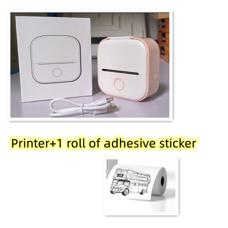 Portable mini thermal label printer with Bluetooth for home, student notes, and price tag printing