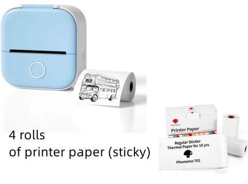 Portable mini thermal label printer with Bluetooth for home, student notes, and price tag printing