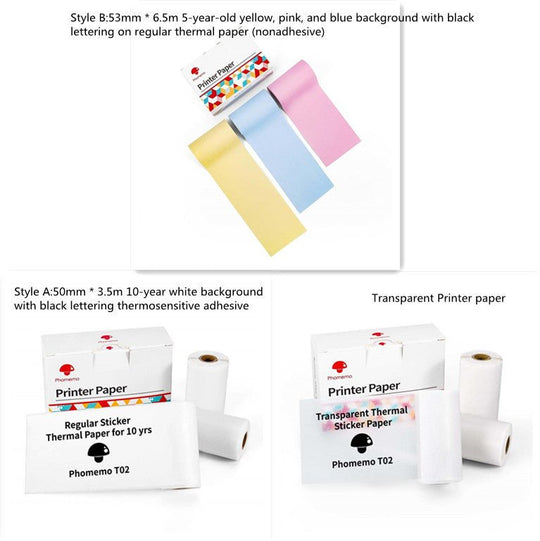 Portable mini thermal label printer with Bluetooth for home, student notes, and price tag printing