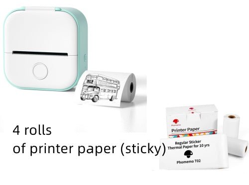Portable mini thermal label printer with Bluetooth for home, student notes, and price tag printing