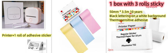 Portable mini thermal label printer with Bluetooth for home, student notes, and price tag printing