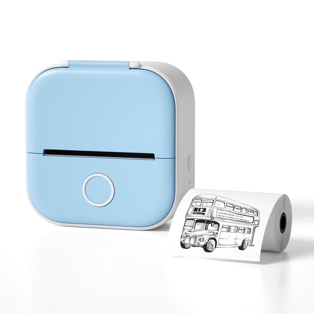Portable mini thermal label printer with Bluetooth for home, student notes, and price tag printing