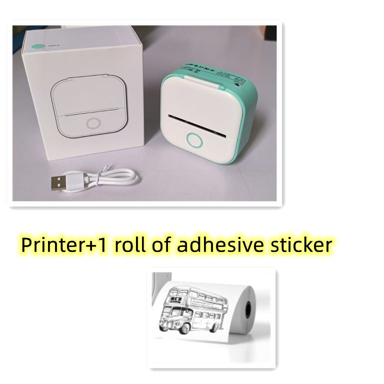 Portable mini thermal label printer with Bluetooth for home, student notes, and price tag printing