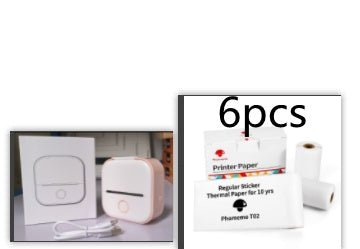 Portable mini thermal label printer with Bluetooth for home, student notes, and price tag printing