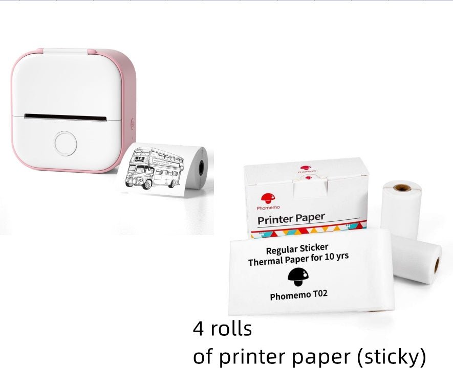 Portable mini thermal label printer with Bluetooth for home, student notes, and price tag printing