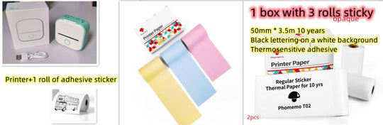 Portable mini thermal label printer with Bluetooth for home, student notes, and price tag printing