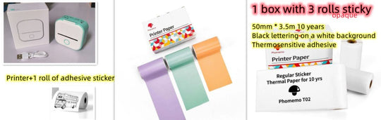 Portable mini thermal label printer with Bluetooth for home, student notes, and price tag printing