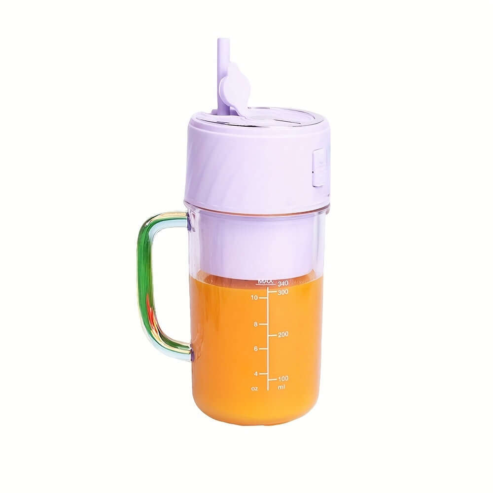 portable rechargeable blender cup with lid and straw for smoothies