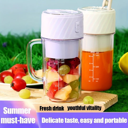 portable rechargeable blender cup with lid and straw for smoothies