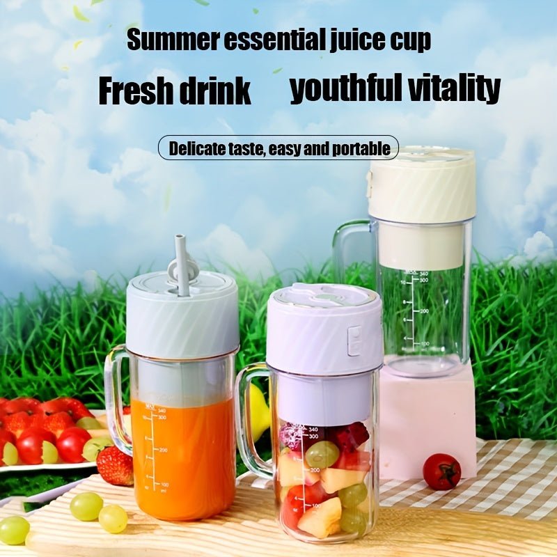 portable rechargeable blender cup with lid and straw for smoothies