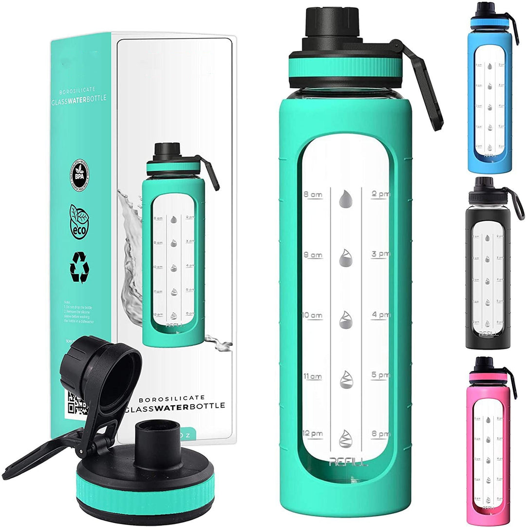 Reusable portable sports water bottle with heat-resistant design and secure sealing lid