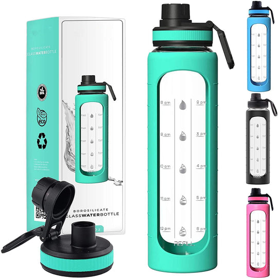 Reusable portable sports water bottle with heat-resistant design and secure sealing lid