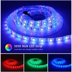 RGB LED strip light 12V 3528/5050 SMD with flexible indoor lighting design powered by 12V DC