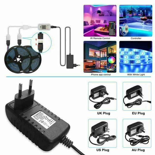 RGB LED strip lights with Bluetooth app and remote control