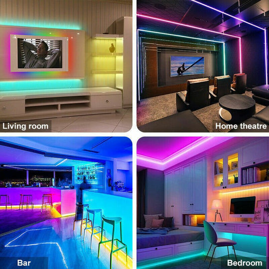 RGB LED strip lights with Bluetooth app and remote control