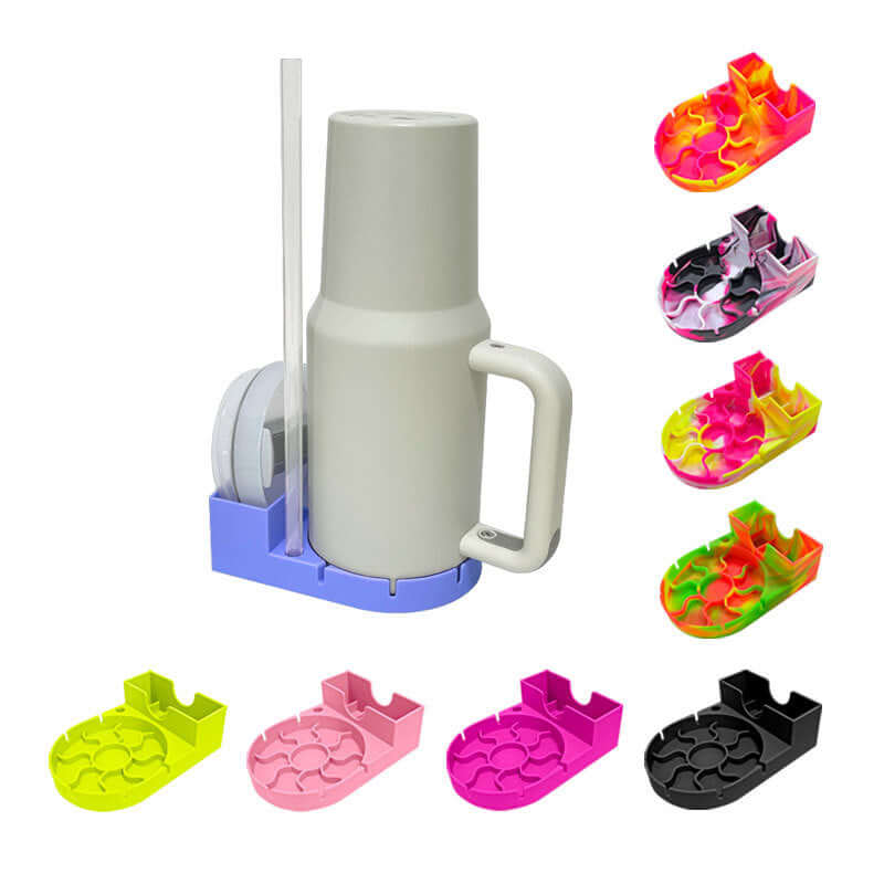 Silicone cup drainboard storage rack for drying cups and kitchen utensils