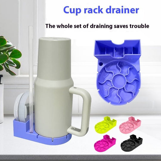 Silicone cup drainboard storage rack for drying cups and kitchen utensils