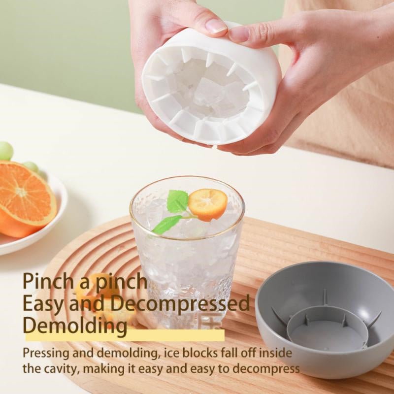 Silicone ice block mold with one-press easy release for homemade ice cubes