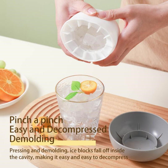 Silicone ice block mold with one-press easy release for homemade ice cubes