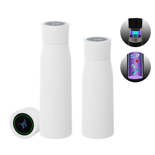Smart temperature water bottle with LED display and stainless steel insulation
