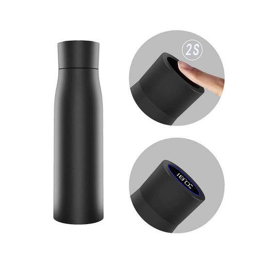 Smart temperature water bottle with LED display and stainless steel insulation