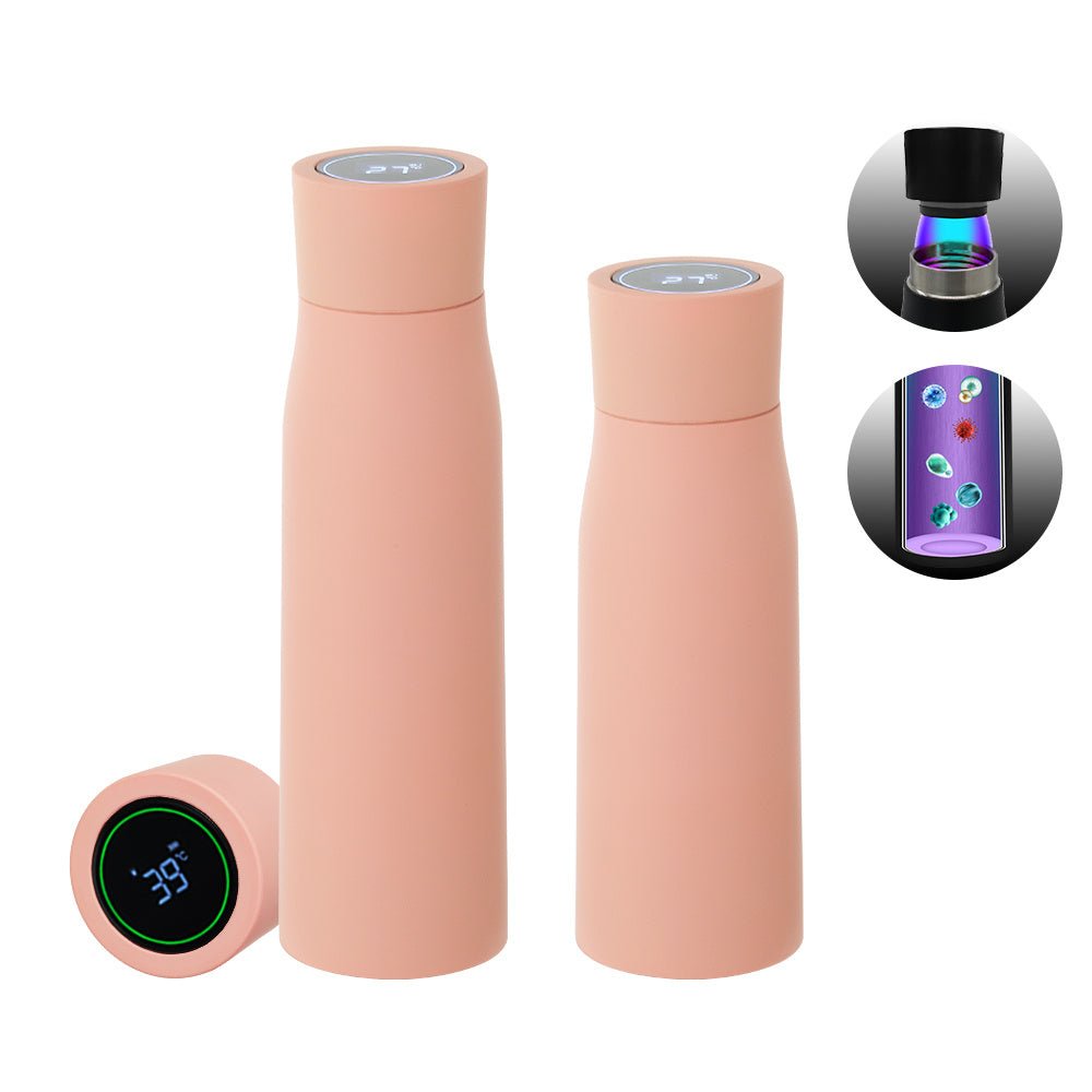 Smart temperature water bottle with LED display and stainless steel insulation