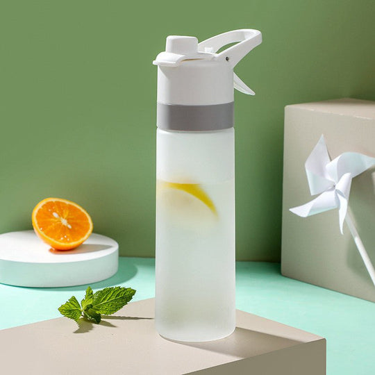spray water bottle with handle strap for fitness and travel