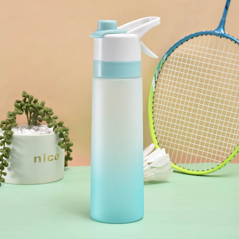 spray water bottle with handle strap for fitness and travel