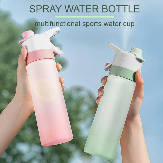 spray water bottle with handle strap for fitness and travel