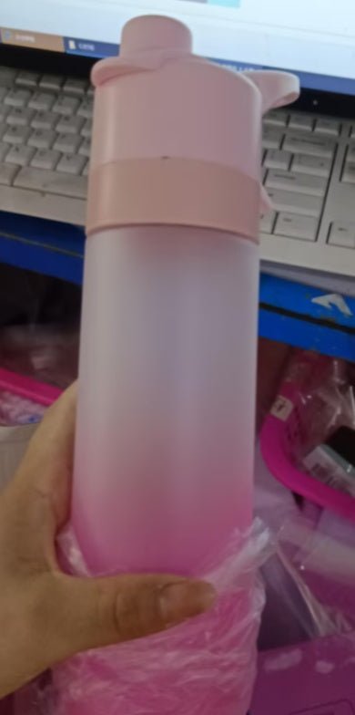 spray water bottle with handle strap for fitness and travel