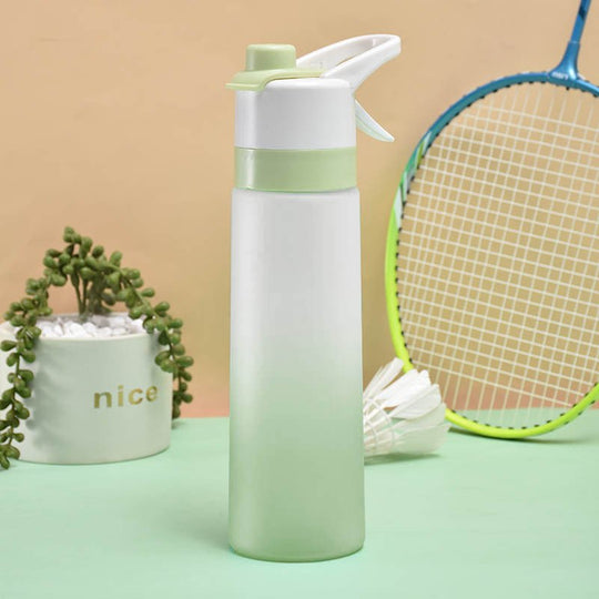 spray water bottle with handle strap for fitness and travel