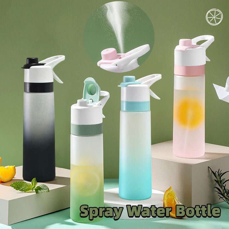 spray water bottle with handle strap for fitness and travel