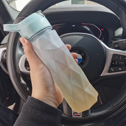 spray water bottle with handle strap for fitness and travel