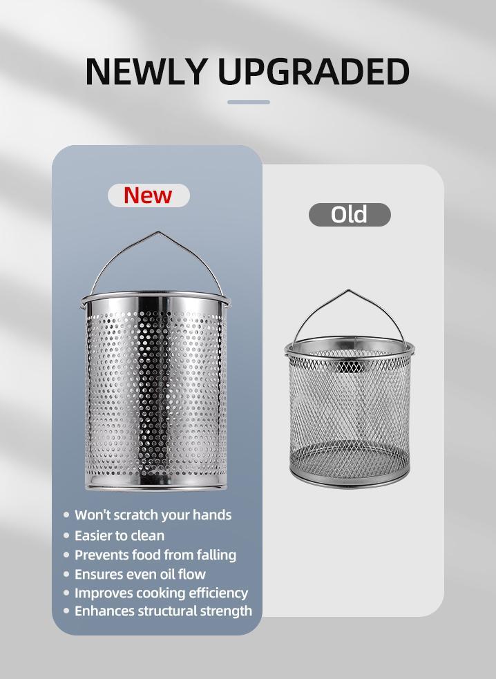 stainless steel oil filter pot with fine strainer and lid