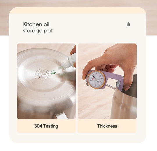 stainless steel oil filter pot with fine strainer and lid