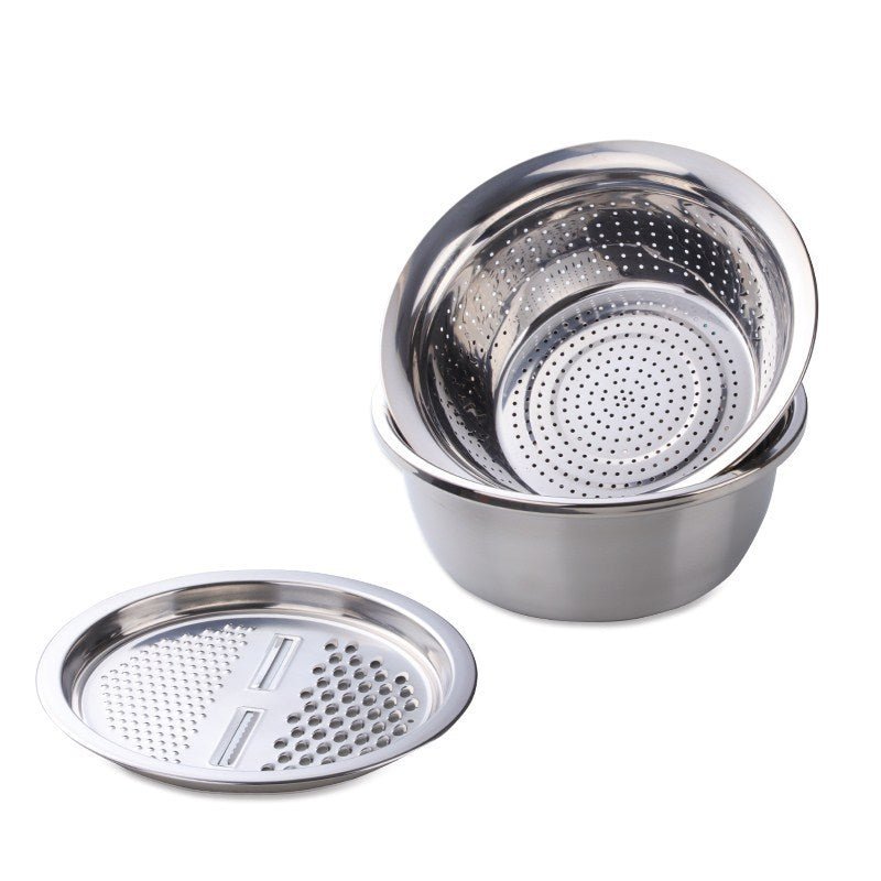 Stainless steel serving pot in metallic finish for kitchen and table use