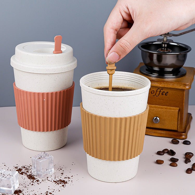 Wheat fiber coffee cup for office and home hot drinks